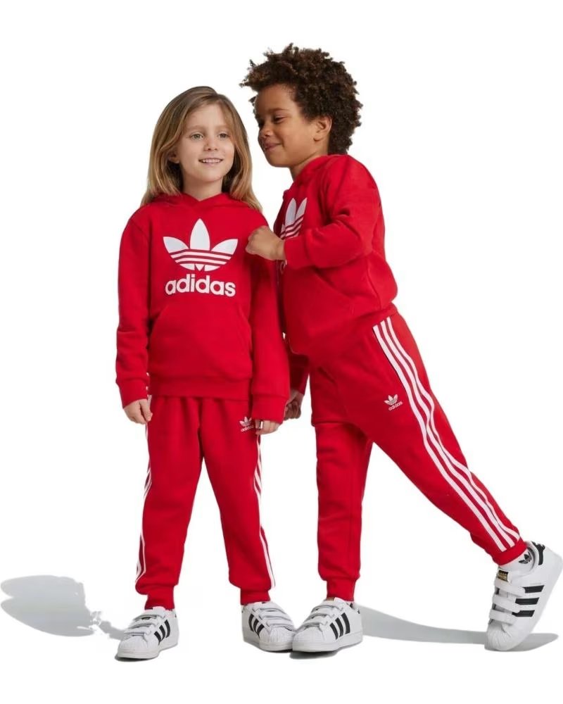 ADIDAS CONJUNTO DE MOLETOM ADIDAS TREFOIL VERMELHO INFANTIL ROJO