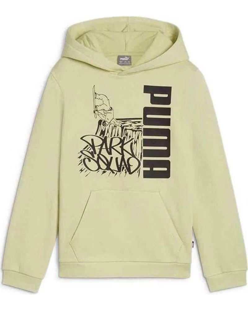 PUMA PUMA ESS MID90S HOODIE F HOODIE FOR KIDS, GREEN VERDE