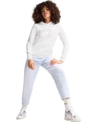 PUMA FELPA CON CAPPUCCIO PUMA ESS LOGO LAB DA DONNA BLANCO