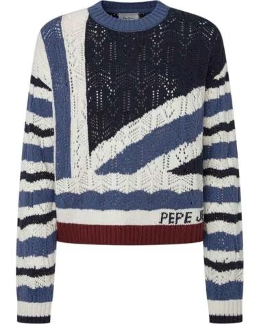 PEPE JEANS PEPE JEANS WOMEN´S UNION JACK DESIGN KNIT SWEATER AZUL