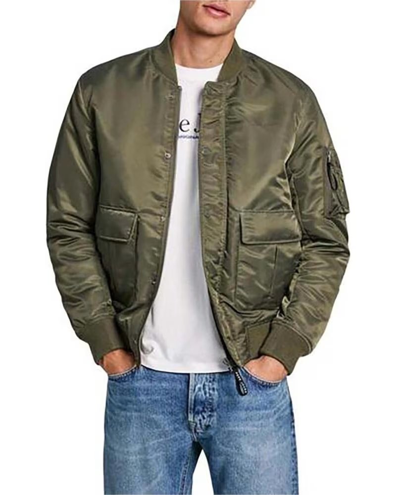 PEPE JEANS PEPE JEANS GREEN BOMBER JACKET FOR MEN VERDE