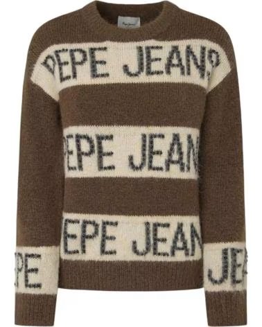 PEPE JEANS MAGLIONE A RIGHE CON LOGO PEPE JEANS DA DONNA MARRON