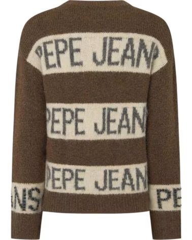 PEPE JEANS MAGLIONE A RIGHE CON LOGO PEPE JEANS DA DONNA MARRON