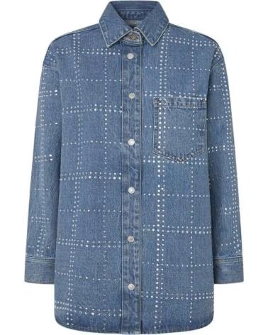 PEPE JEANS PEPE JEANS DAMEN-JEANSHEMD MIT KAROMUSTER AZUL