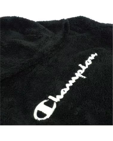 CHAMPION POLAR EMBROIDERED LOGO HOODED SHERPA NEGRO