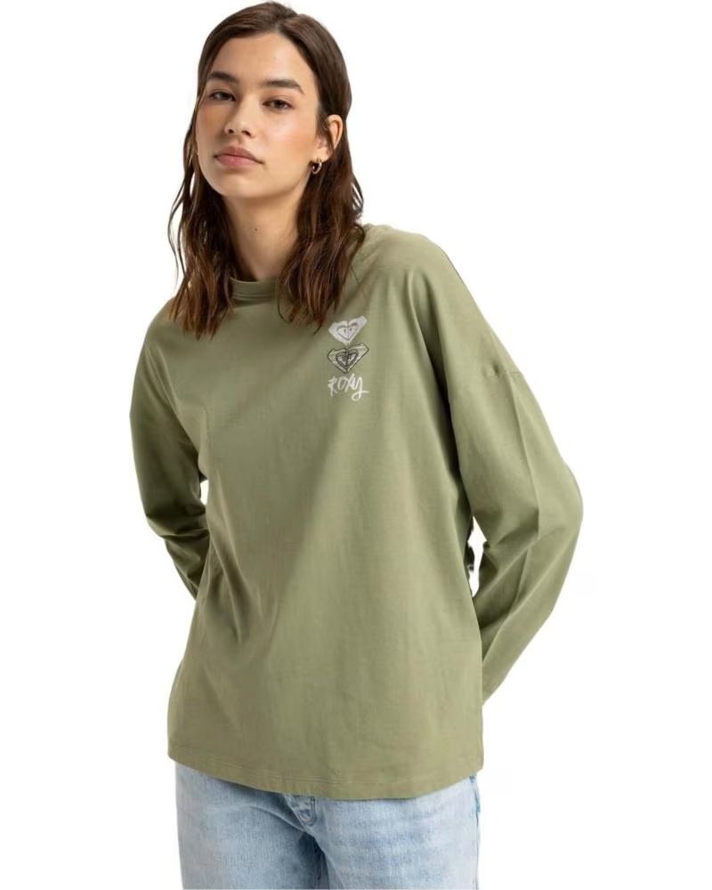 ROXY MAGLIETTA A MANICHE LUNGHE ROXY DUNE EXPLORER DA DONNA VERDE