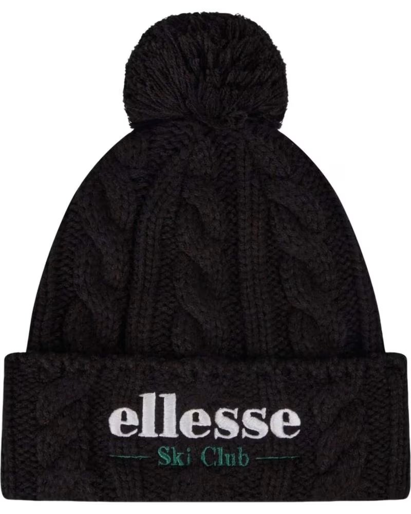 ELLESSE ELĹESSE BLACK POM POM BEANIE FOR WOMEN NEGRO
