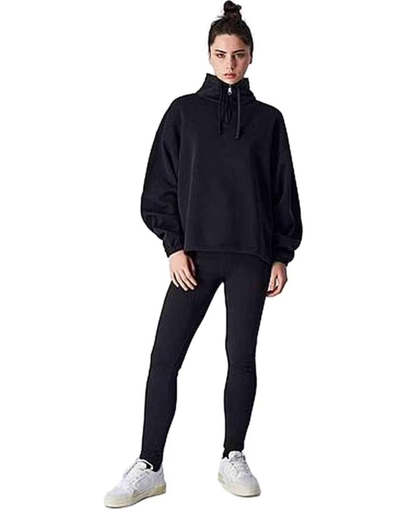 CHAMPION FELPA CHAMPION CON COLLO ALTO DA DONNA IN NERO NEGRO