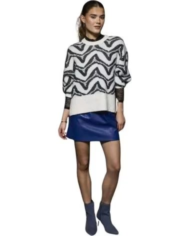 ONLY BLUE FAUX LEATHER SKIRT WITH ELASTIC WAISTBAND AZUL