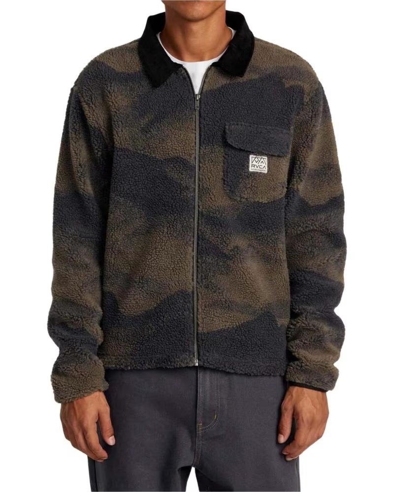 RVCA CHAQUETA RVCA AVYFT00387-BN4 DE BORREGUILLO CAMUFLAJE VERDE