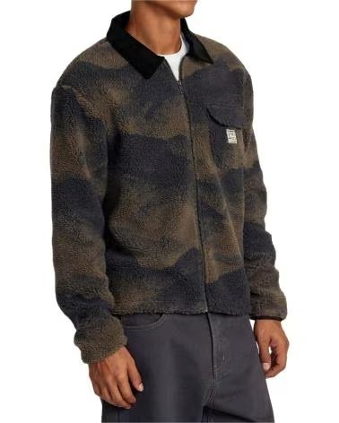 RVCA CHAQUETA RVCA AVYFT00387-BN4 DE BORREGUILLO CAMUFLAJE VERDE
