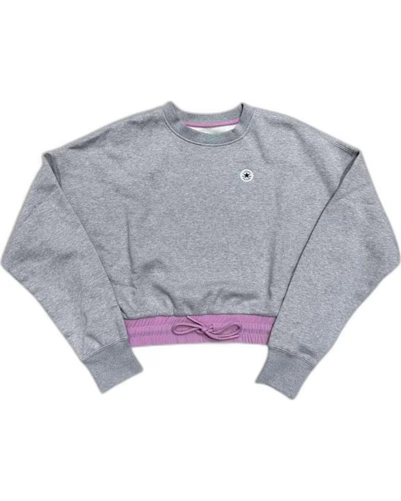 CONVERSE MOLETOM CROPPED CONVERSE FEMININO CINZA GRIS