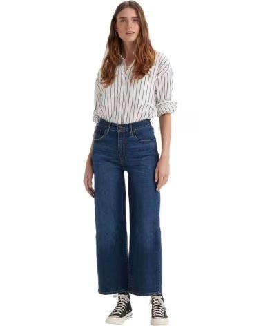 LEVIS LEVIS WIDE LEG BLUE DENIM PANTS FOR WOMEN AZUL