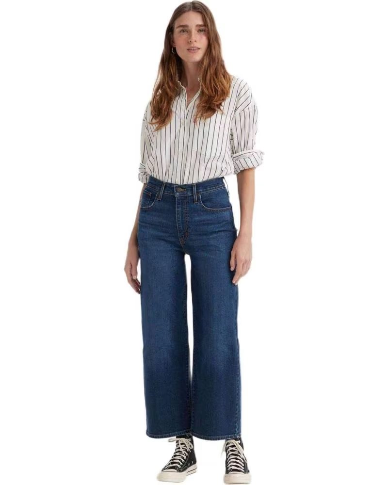 LEVIS LEVIS WIDE LEG BLUE DENIM PANTS FOR WOMEN AZUL