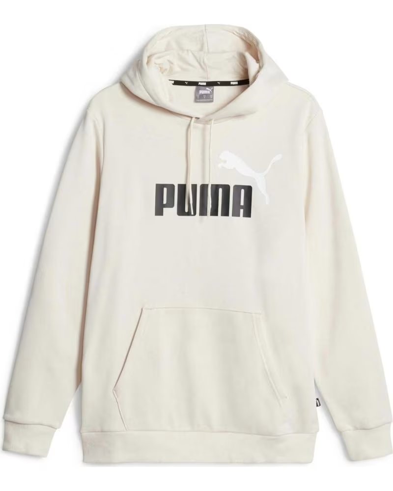 PUMA MOLETOM PUMA ESS 2 COL BIG LOGO COM CAPUZ MASCULINO BEIG
