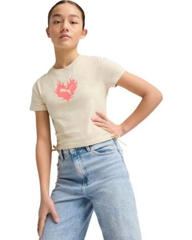 PUMA CAMISETA PUMA CON DETALLE DE CORDONES Y ESTAMPADO CORAZÓN BEIGE