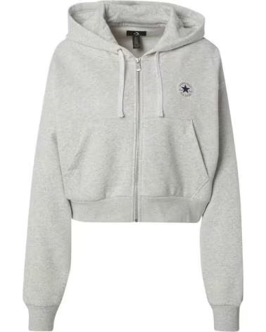 CONVERSE MOLETOM COM CAPUZ E ZÍPER CONVERSE FEMININO GRIS