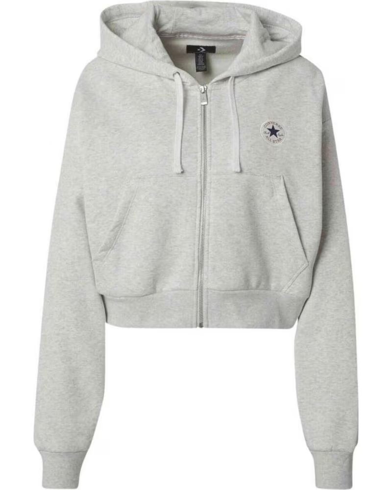 CONVERSE MOLETOM COM CAPUZ E ZÍPER CONVERSE FEMININO GRIS