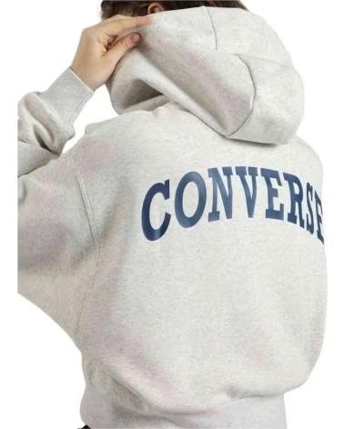 CONVERSE MOLETOM COM CAPUZ E ZÍPER CONVERSE FEMININO GRIS