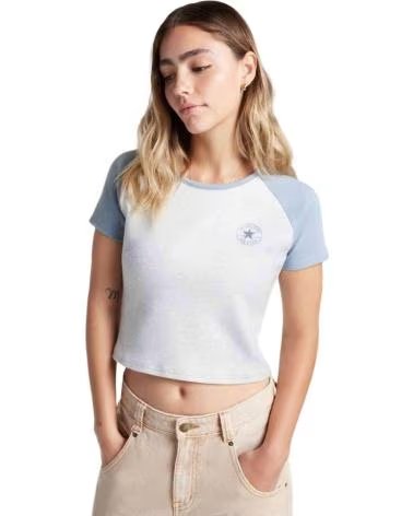 CONVERSE CAMISETA CONVERSE RAGLAN MANGA CURTA FEMININA BLANCO