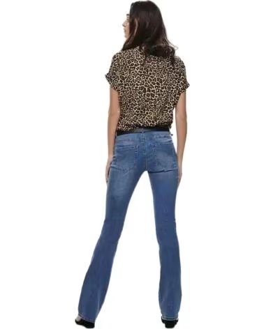 ONLY CAMISETA DE MANGA CORTA CON ESTAMPADO DE LEOPARDO PARA MUJER NEGRO