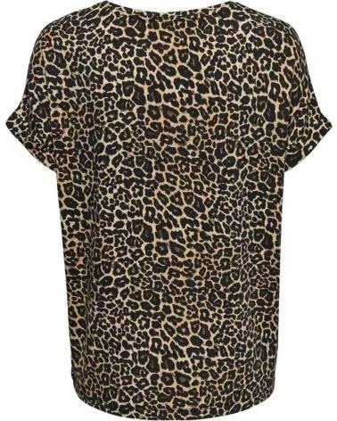 ONLY CAMISETA DE MANGA CORTA CON ESTAMPADO DE LEOPARDO PARA MUJER NEGRO