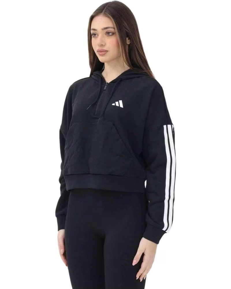 ADIDAS FELPA CON CAPPUCCIO ADIDAS 3-STRIPES DA DONNA NEGRO