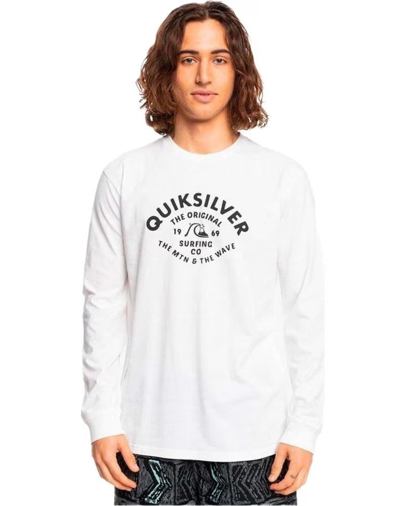 QUIKSILVER T-SHIRT QUIKSILVER SCRIPTTALK A MANICA LUNGA BIANCA DA UOMO BLANCO