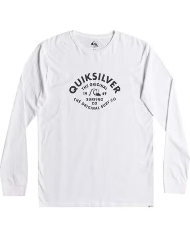 QUIKSILVER T-SHIRT QUIKSILVER SCRIPTTALK A MANICA LUNGA BIANCA DA UOMO BLANCO