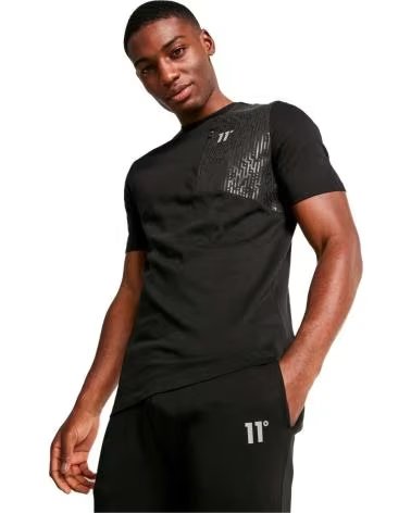 11 DEGREES CAMISETA 11 DEGREES MIXED FABRIC NEGRA NEGRO