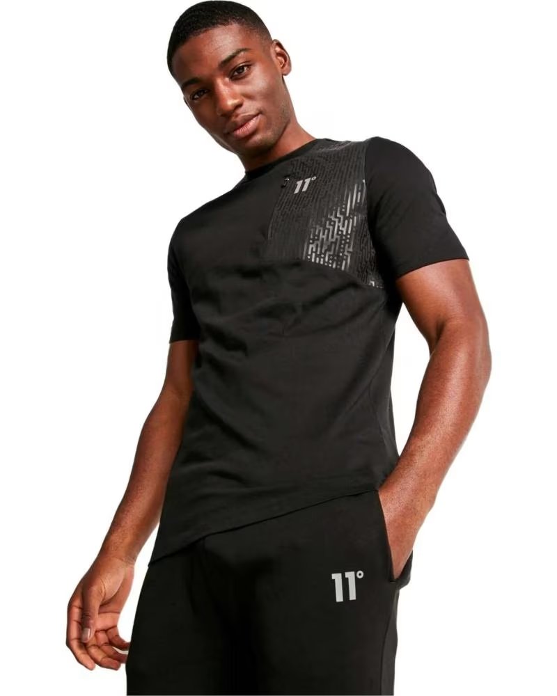 11 DEGREES CAMISETA 11 DEGREES MIXED FABRIC NEGRA NEGRO