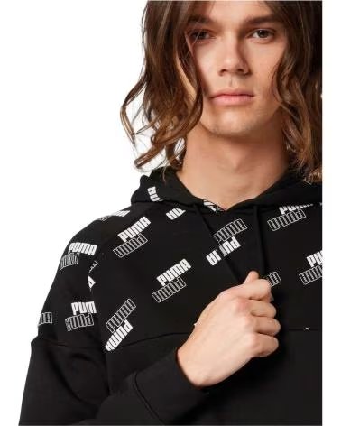 PUMA MOLETOM COM CAPUZ PUMA POWER AOP FL MASCULINO NEGRO