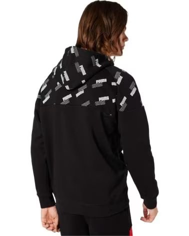 PUMA MOLETOM COM CAPUZ PUMA POWER AOP FL MASCULINO NEGRO