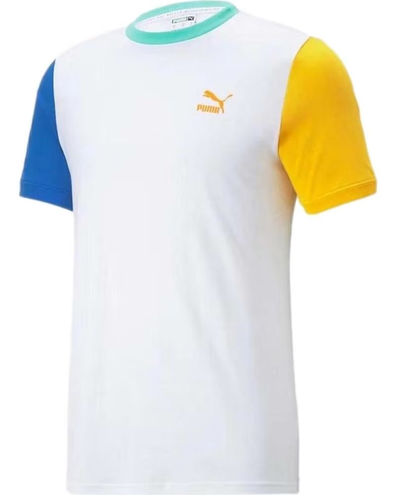 PUMA CAMISETA PUMA CLASSICS BLOCK TEE BLANCA Y MULTICOLOR BLANCO