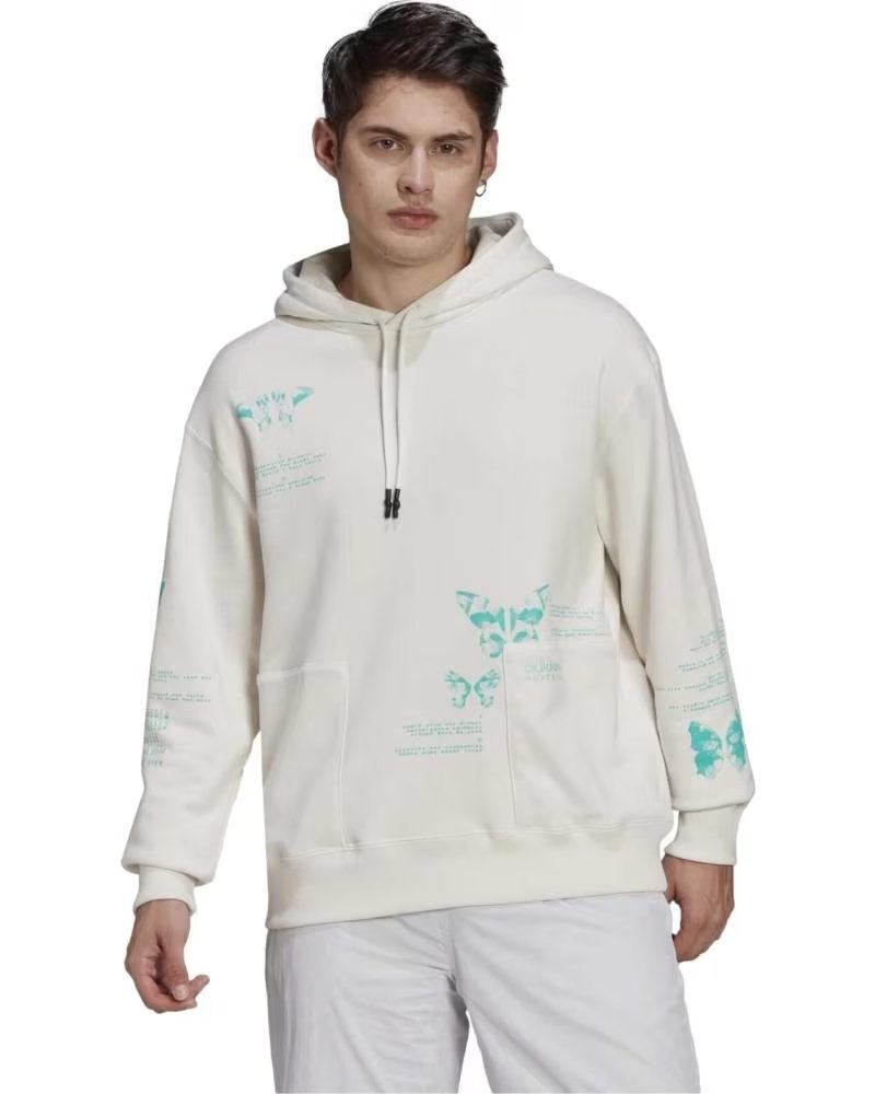 ADIDAS FELPA CON CAPPUCCIO ADIDAS BUTTERFLY BM BTF DA UOMO BLANCO