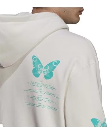 ADIDAS FELPA CON CAPPUCCIO ADIDAS BUTTERFLY BM BTF DA UOMO BLANCO