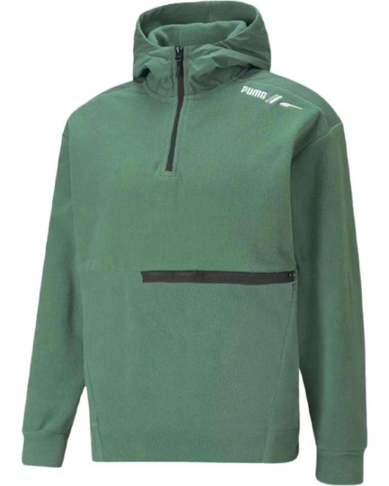PUMA VESTE À CAPUCHE PUMA RAD-CAL POLAR FLEECE HALF-ZIP VERTE VERDE