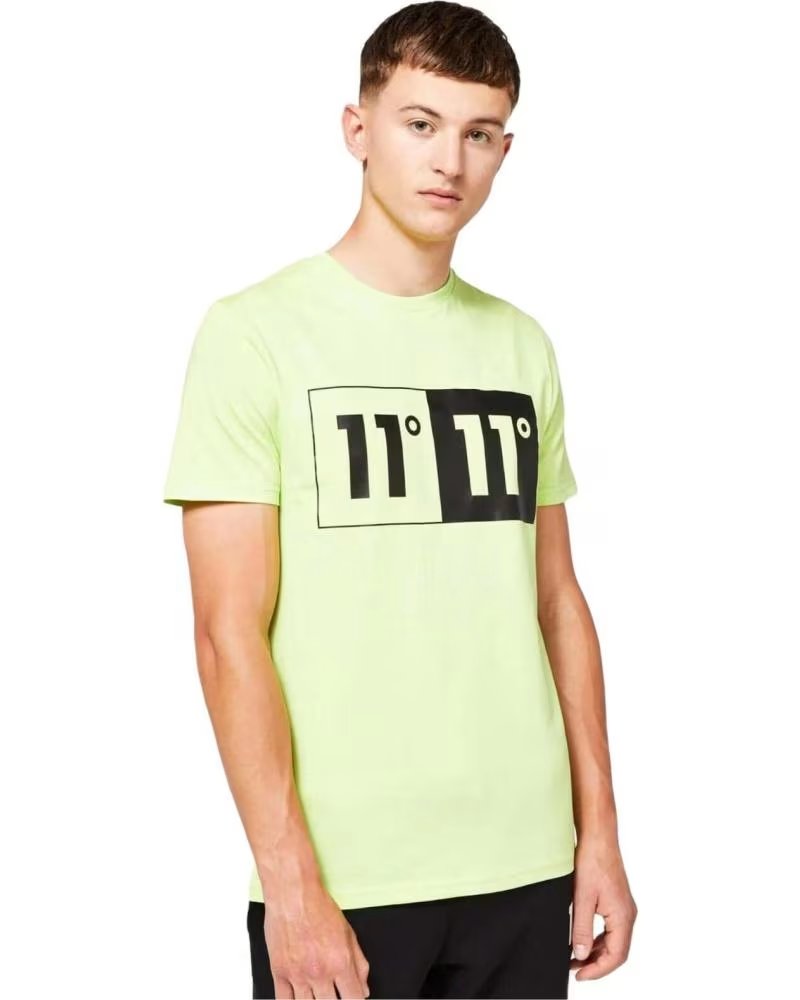 11 DEGREES CAMISETA MASCULINA 11 DEGREES BOX GRAPHIC DE MANGA CURTA AMARILLO