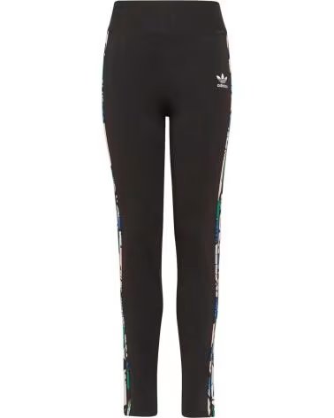 ADIDAS CALÇAS LEGGING ADIDAS PARA MENINA COM ESTAMPA FLORAL E LOGO NEGRO