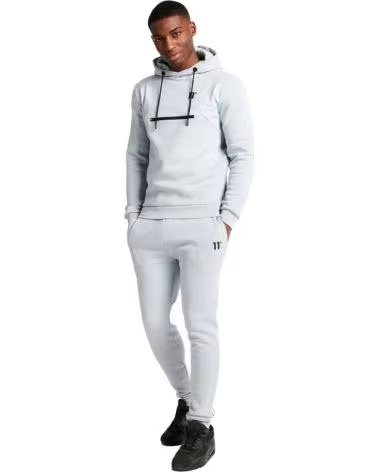 11 DEGREES FELPA CON CAPPUCCIO 11 DEGREES MIXED FABRIC PULLOVER BLU AZUL