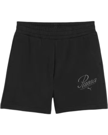 PUMA SHORT TAILLE HAUTE PUMA ESS SCRIPT NOIR FEMME NEGRO