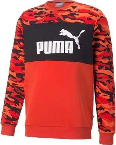 PUMA SUDADERA PUMA ESS CAMO CREW FL UNISEX ROJO