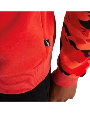 PUMA SUDADERA PUMA ESS CAMO CREW FL UNISEX ROJO
