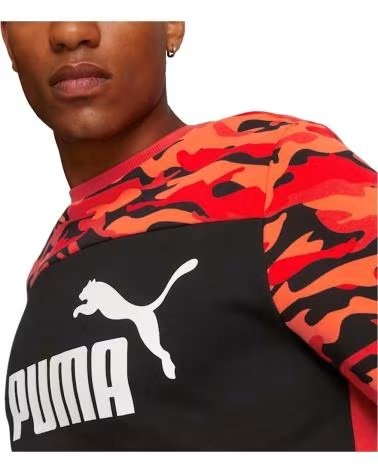 PUMA SUDADERA PUMA ESS CAMO CREW FL UNISEX ROJO