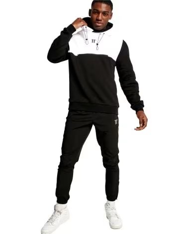 11 DEGREES FELPA CON CAPPUCCIO OVERSIZE 11 DEGREES DA UOMO, NERA NEGRO