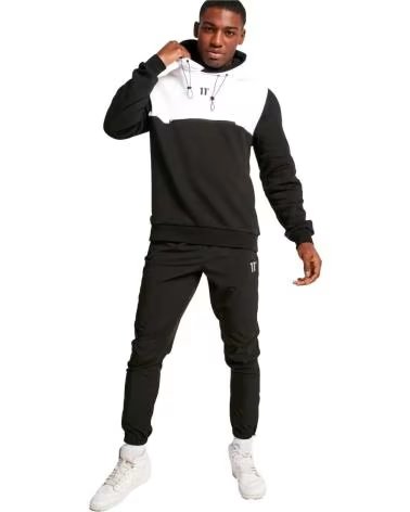 11 DEGREES FELPA CON CAPPUCCIO OVERSIZE 11 DEGREES DA UOMO, NERA NEGRO