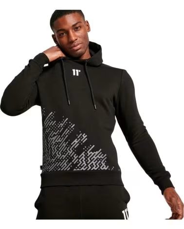 11 DEGREES FELPA CON CAPPUCCIO 11 DEGREES PLACEMENT CIRCUIT PR NERA NEGRO