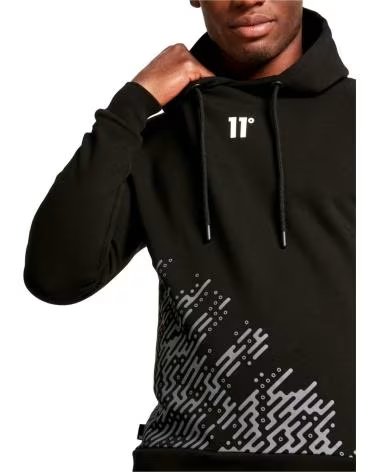 11 DEGREES FELPA CON CAPPUCCIO 11 DEGREES PLACEMENT CIRCUIT PR NERA NEGRO