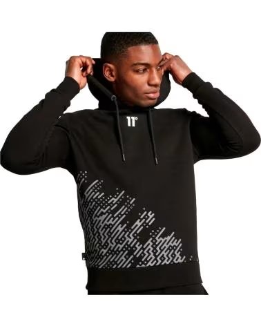 11 DEGREES FELPA CON CAPPUCCIO 11 DEGREES PLACEMENT CIRCUIT PR NERA NEGRO