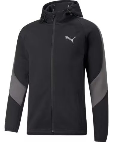 PUMA MOLETOM COM ZÍPER COMPLETO PUMA EVOSTRIPE MASCULINO PRETO NEGRO